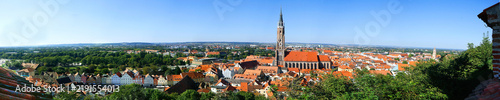 Stadt Landshut, Stadtbild von oben, Regierungssitz Niederbayern, Deutschland, Panorama 