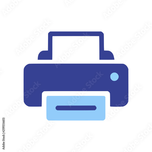 Blue Desktop Document Paper Printer Icon
