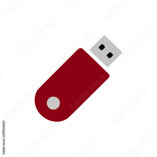 Red USB Flash Drive Storage Icon
