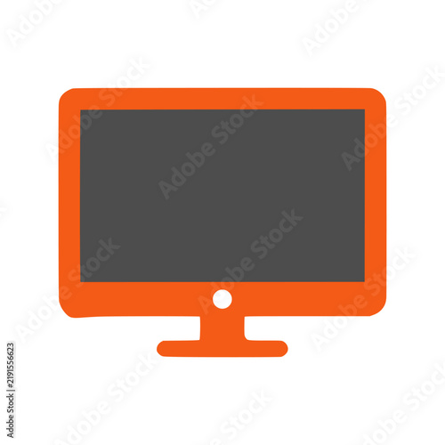 Orange Computer Display Monitor Screen Icon