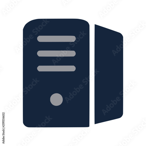 Dark Blue Computer Tower Server Case Icon