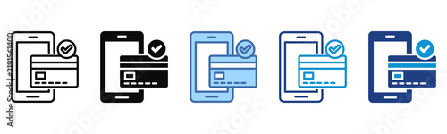 Digital Payment icon set multiple style collection