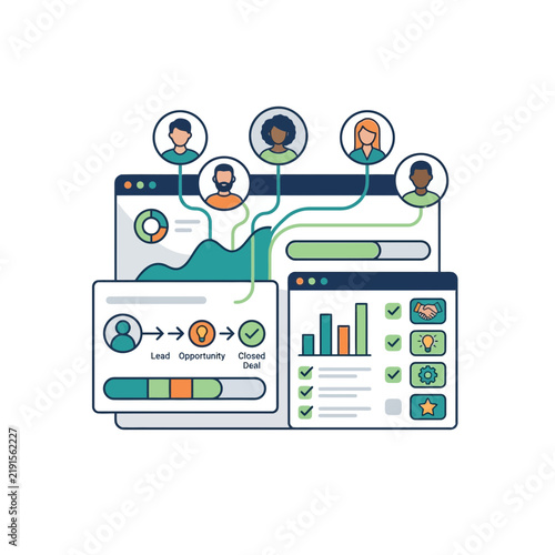 Customer Relationship Management Dashboard with Sales Pipeline and Data Analytics Visualization