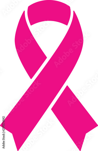 Pink ribbon vector, breast cancer awareness symbol, medical icon
