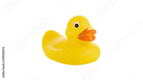 Quadro su tela Bright yellow rubber duck toy with orange beak
