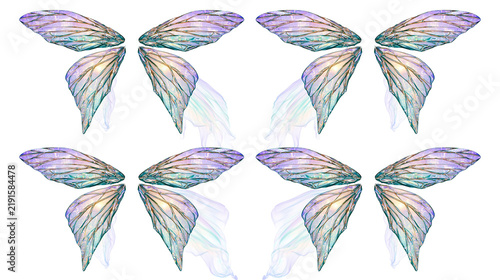 Foto Iridescent translucent fairy wings with delicate veined texture