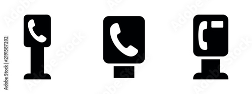 Foto Icons of old-fashioned payphones - silhouette set