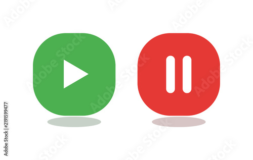 Play and pause buttons vector illustration isolated on transparent background