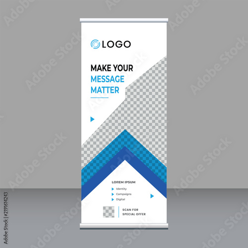 Modern Business Roll Up Banner Design Template for Corporate Promotion