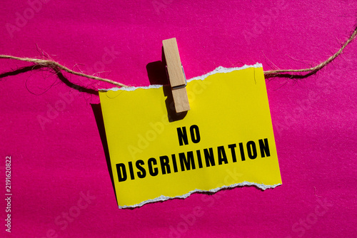 Foto No discrimination text concept photo