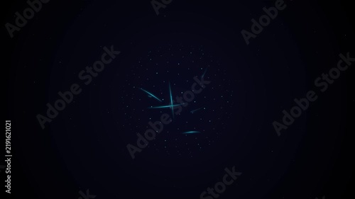 Abstract dark background with glowing blue light particles