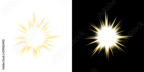 Принти на полотні Bright golden light effect starburst isolated on transparent background design e
