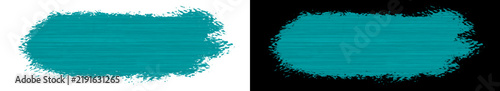 Teal paint stroke isolated on transparent background for creative graphics