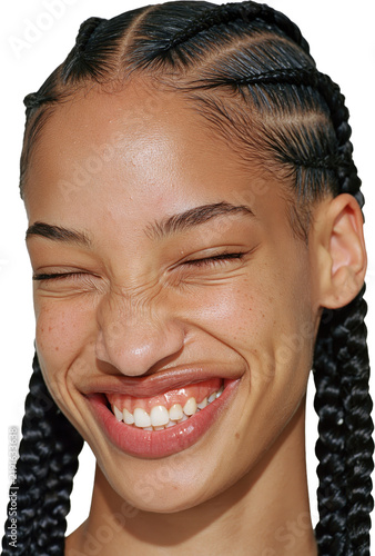 Close portrait of braided teenage girl