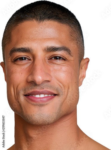 Close-up portrait of smiling young man