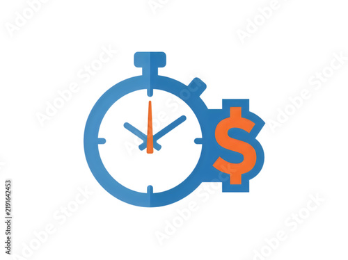 Clock with dollar sign icon