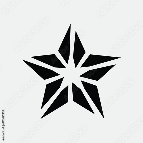 Star Icon with Sharp Geometric Segments for Modern Corporate Branding and Logos