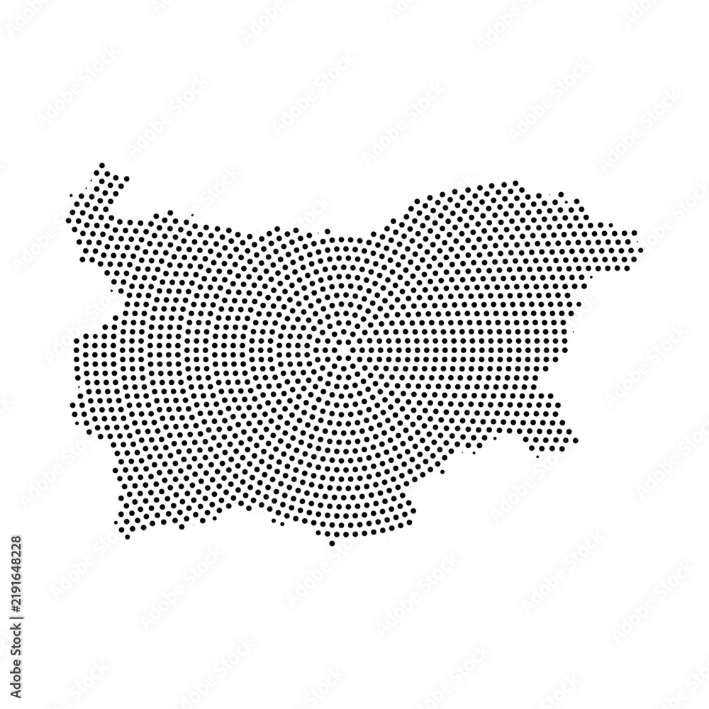 Obraz premium Bulgaria map made of black dots