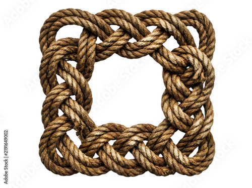 Intricate knotted rope square pattern