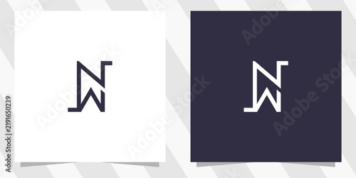 letter wn nw logo design vector