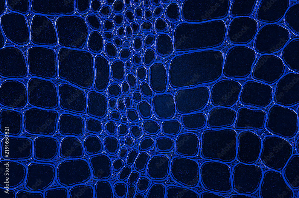 Obraz premium Blue predator animal skin print texture. Alligator skin imitation. Crocodile seamless pattern.