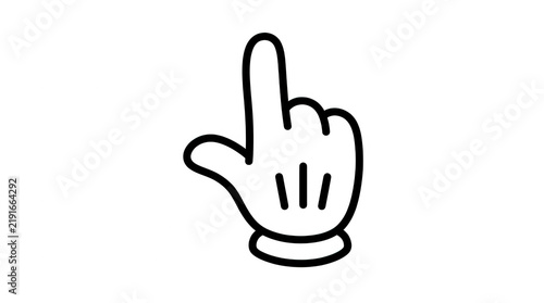 Cartoon style pointing hand icon isolated on transparent background