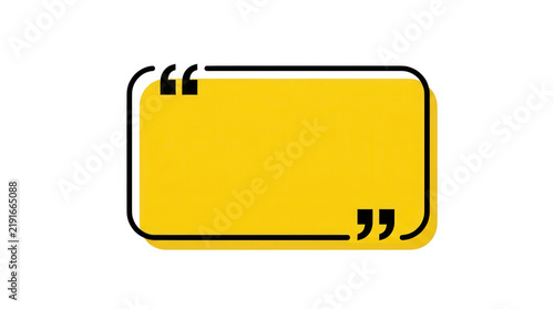 Yellow quote box isolated on transparent background