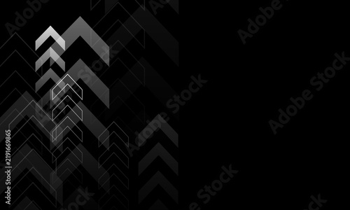 Abstract grey arrow direction geometric design creative modern on black background vector