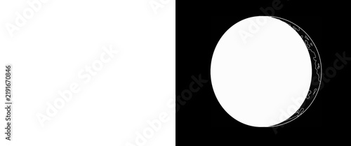 фотографія Minimalist black and white moon phase, abstract lunar circle on dark background,