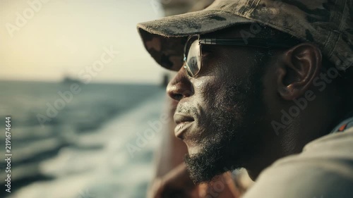 Older Man Wearing a Flat Cap Looking Toward the Sea

