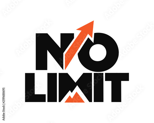 Bold typography with upward arrow on white background