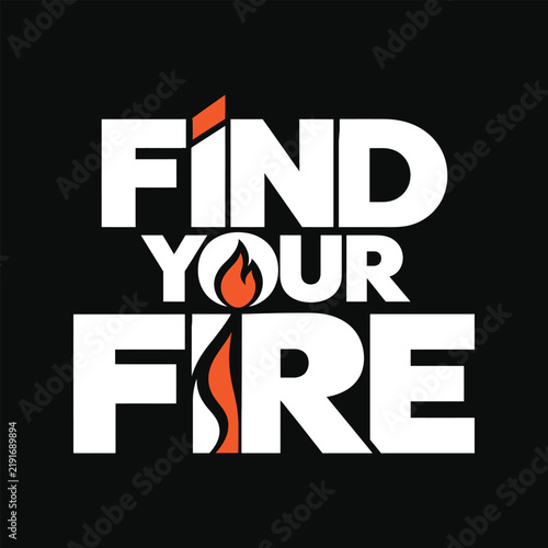 Flame graphic integrated with bold typography on black background