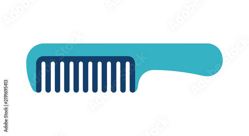 Blue hairbrush illustration on a white background a grooming tool design