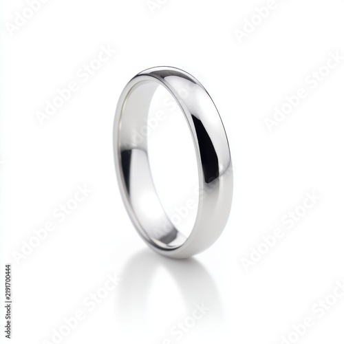 Elegant and Simple Metal Ring with Polished Finish on White Background for Jewelry Photography