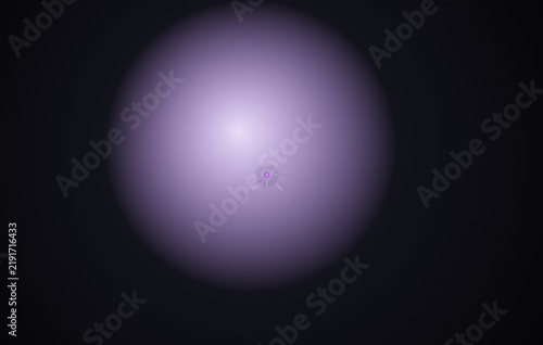 Soft purple glowing sphere in dark space