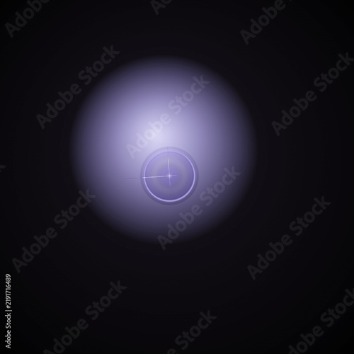 Mysterious glowing blue planet in space
