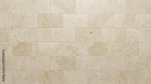 Natural Sandstone Wall Texture with Beige Rectangular Blocks.