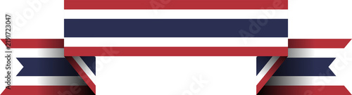 Konstfotografi Thailand thai flag red white blue ribbon banner blank template isolated on trans