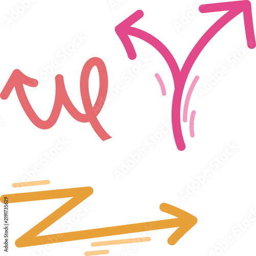 Fotografie Curved Doodle Arrow Set