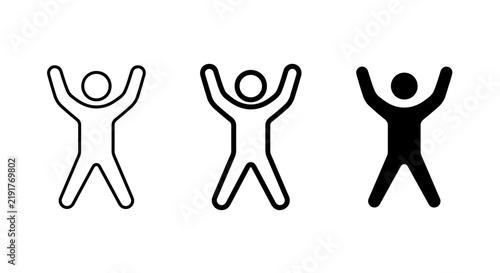 Foto Human Figure Icons, Silhouette and Outline, Exercise and Activity Symbols, Vecto