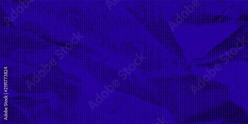 Digital pixel frame. Glowing purple squares on dark background. Abstract tech banner. Finance grid. Business bg. Blue mosaic. Futuristic, tech-style template. Vector Illustration.