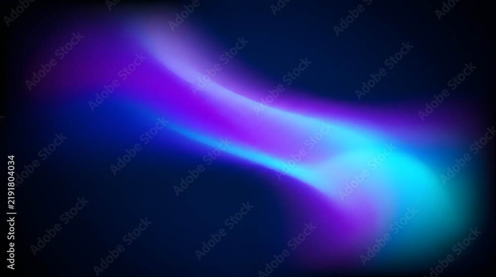 Naklejka premium Abstract Grainy Background with Dynamic Flowing Wave of Neon Electric Blue and Violet Purple Glow