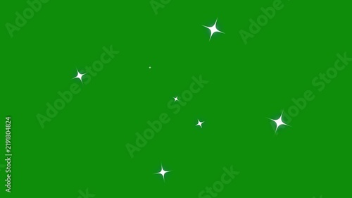 Twinkle shiny glowing stars, fairy twinkle stars on green screen, Glitter sparkle animated green screen, Star twinkling animation, blinking light effect. green screen 4k.