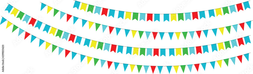 Obraz premium Set of colorful bunting flags garlands