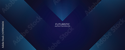 Futuristic abstract background with blue lines and dark navy.