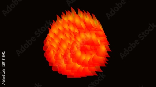 Abstract Flaming Sphere Animation