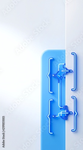 Obraz na płótnie Minimal 3D API Code Bracket and SaaS Infrastructure Vertical Background