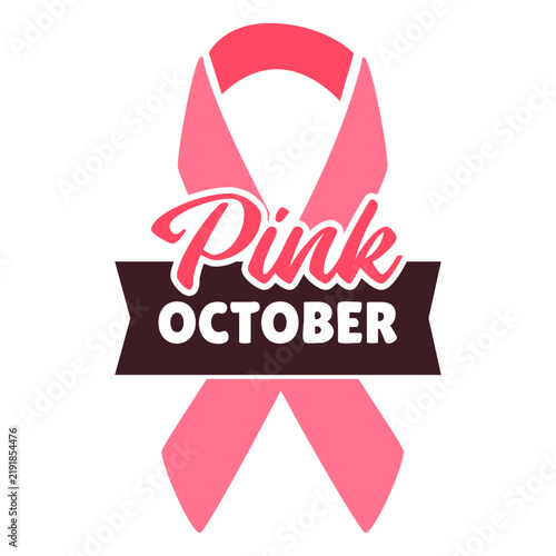 Breast cancer pink october ribbon