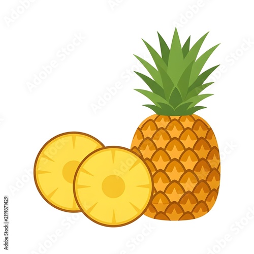pineapple fruit isolated with a white backgroud