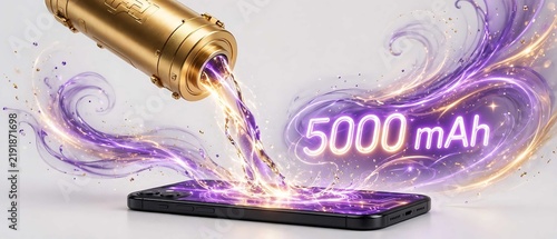 5000mAh Power Bank Charging Smartphone with Glowing Energy